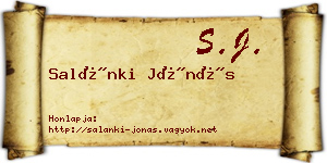 Salánki Jónás névjegykártya